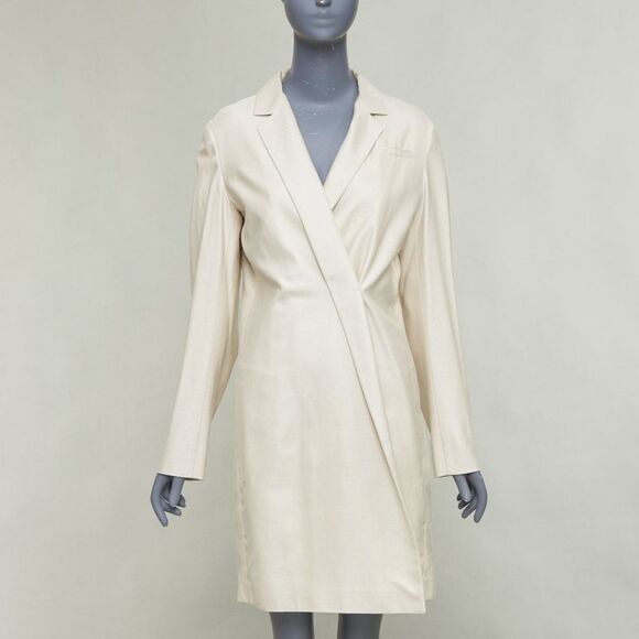 Jil Sander minimal asymmetric wrap front long coat